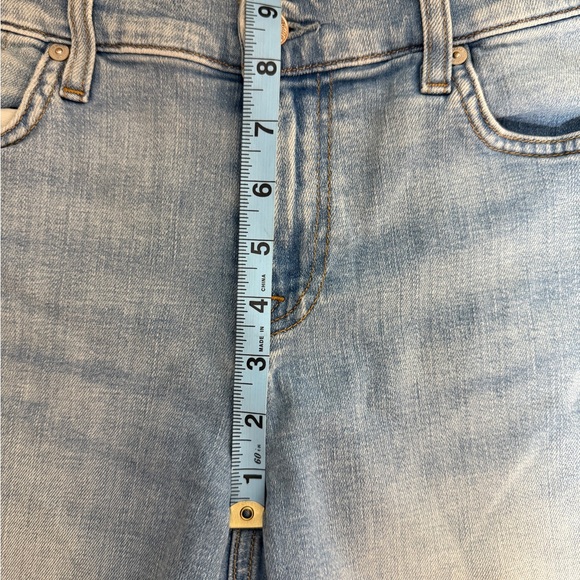 7 For All Mankind Blue Jean Mid Roll Shorts Frayed Hem SKU 0044 - Picture 10 of 12